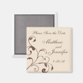 Bruiloft Aankondiging Save the Date Magnet - Vierk (Voorkant / Achterkant)