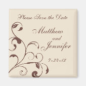 Bruiloft Aankondiging Save the Date Magnet - Vierk (Voorkant)