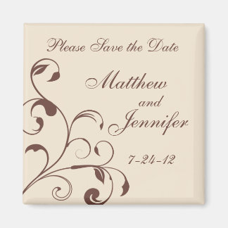 Bruiloft Aankondiging Save the Date Magnet - Vierk