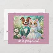 Bruiloft Aankondiging Save the Date Sjabloon Briefkaart (Voorkant / Achterkant)