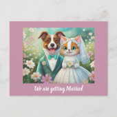 Bruiloft Aankondiging Save the Date Sjabloon Briefkaart (Voorkant)