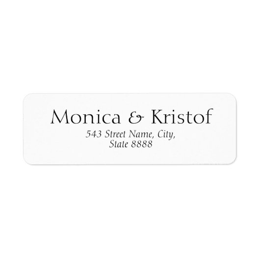 Bruiloft Aanpassen Eenvoudig Zwart in Elegant Wit Etiket (Voorkant)