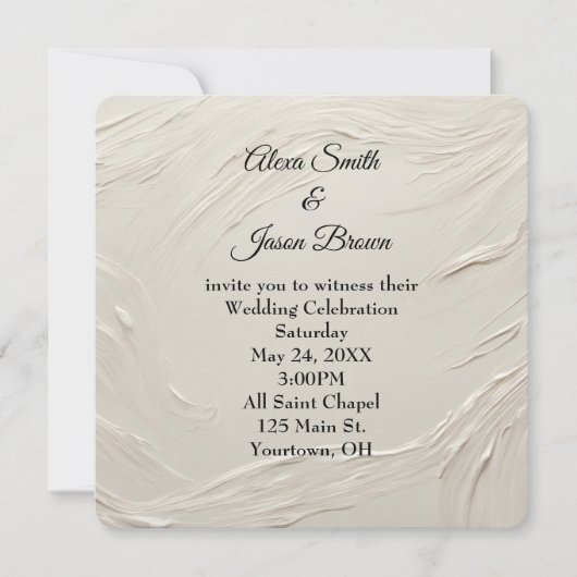 Bruiloft Abstract Ivoor Textuur Kaart (Voorkant)