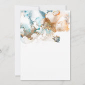 Bruiloft | Abstracte gemarmerde alcoholinkt Kaart (Achterkant)