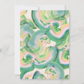 Bruiloft Abstracte Groene Aquarel Bruidsjurk Showe Kaart (Achterkant)