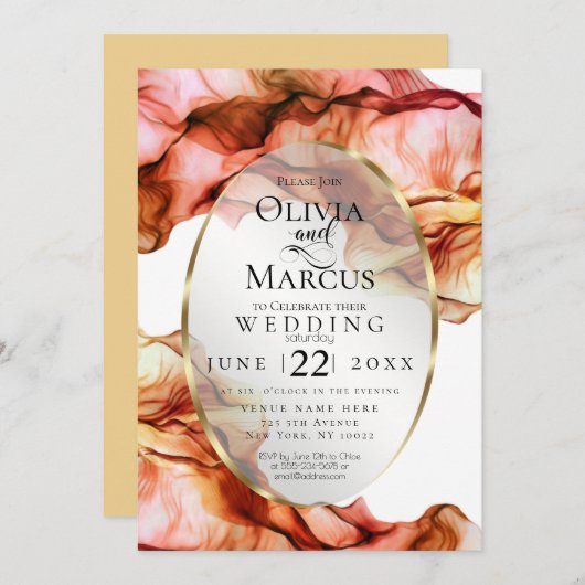 BRUILOFT | Abstracte najaarskleuren van de Waterve Kaart (Voorkant / Achterkant)