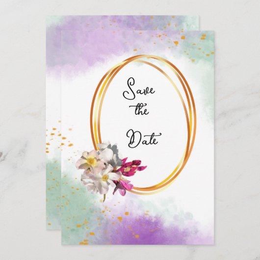 Bruiloft abstracte uitnodiging (Voorkant / Achterkant)