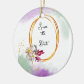 Bruiloft abstracte uitnodiging keramisch ornament (Links)