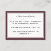 Bruiloft accommodaties en details Informatie Informatiekaartje (Achterkant)