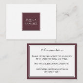 Bruiloft accommodaties en details Informatie Informatiekaartje (Voorkant / Achterkant)