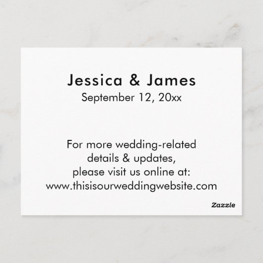 Bruiloft Accommodaties Typografie Behuizing Kaart (Achterkant)