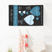 Bruiloft Achtergrond Blauw en zwart met liefde har Spandoek (Insitu)