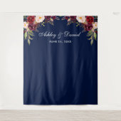 Bruiloft Achtergrond Foto Booth Prop Bourgondië Bl Wandkleed (Voorkant)