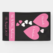 Bruiloft Achtergrond / Fotocabine Zwart & Roze har Spandoek (Horizontaal)