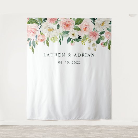 Bruiloft achtergrond met roze bloei wandkleed (Voorkant)