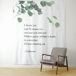 Bruiloft achtergrond wandtapijt waterverf eucalypt wandkleed