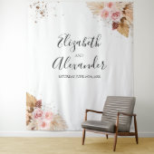 Bruiloft achtergronden | Waterverf Boho Glitter Wandkleed (In situ)