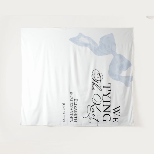 Bruiloft achtergronden | We binden de knoop strik Wandkleed (Voorkant (horizontaal))