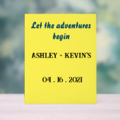 Bruiloft Acryl Teken met gele kleur achtergrond Acryl Bord (Neutraal)