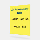 Bruiloft Acryl Teken met gele kleur achtergrond Acryl Bord (Hoek)