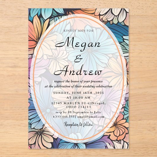 BRUILOFT Acryl Uitnodigingen (Voorkant)