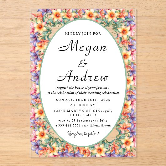 BRUILOFT Acryl Uitnodigingen (Voorkant)