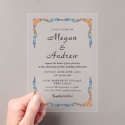 BRUILOFT Acryl Uitnodigingen (Insitu (Draagbaar))