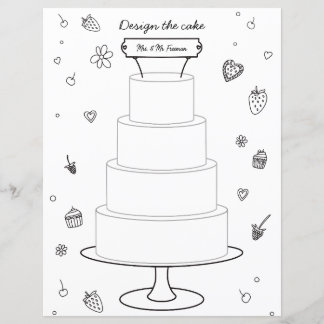 Bruiloft Activiteit Kleurplaat Ontwerp Cake Pagina