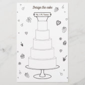 Bruiloft activiteiten Kleurplaten Design Cake Flyer (Voorkant)