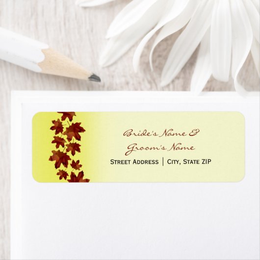 Bruiloft adres label - herfst bruiloft bladeren (Insitu)