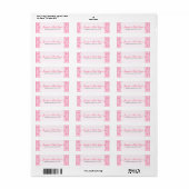Bruiloft adres Label Roze Kant & Damasks Terug (Full Sheet)