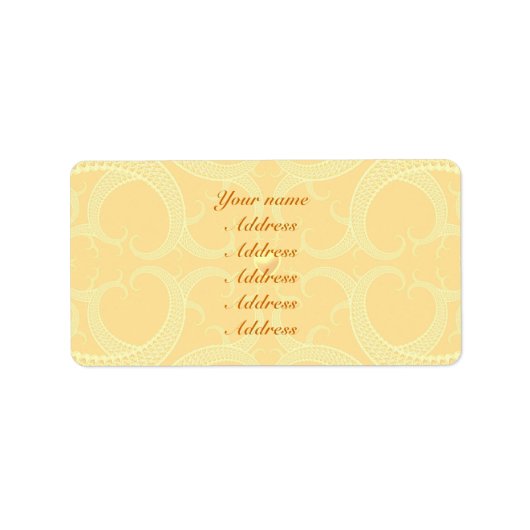 Bruiloft adreslabel - Cream Ivory Gold Pattern Etiket (Voorkant)