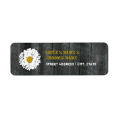 Bruiloft Adreslabel - Daisy en Barnwood Etiket (Voorkant)
