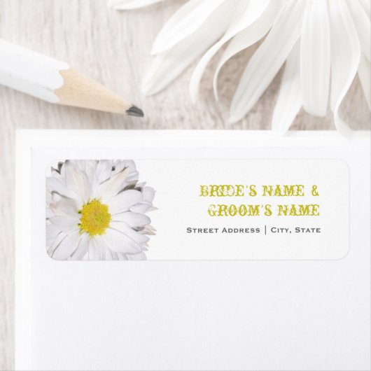 Bruiloft adreslabel - Daisy Etiket (Insitu)