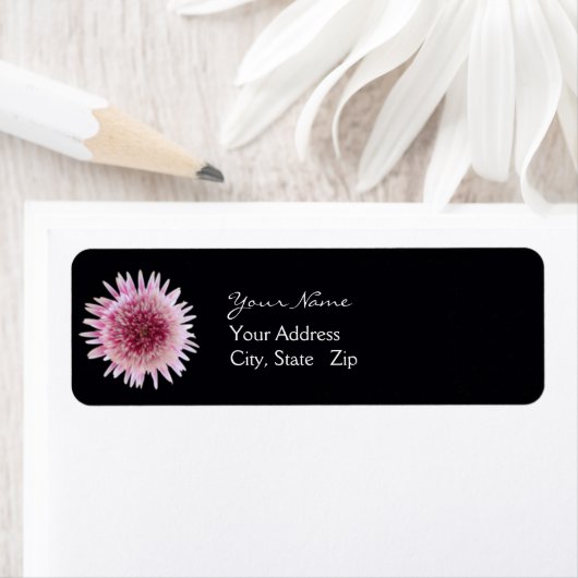 Bruiloft adreslabel - Roze Gerbera labels (Insitu)