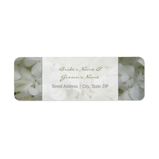 Bruiloft adreslabel - witte bloemen etiket (Voorkant)