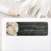 Bruiloft Adreslabel - Witte Rozen & Barnwood Etiket (Insitu)