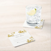 Bruiloft advies en Well Wishes, Goudfolie Rozen, Kartonnen Onderzetters (Insitu)