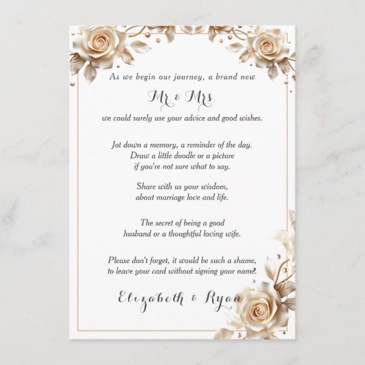 Bruiloft advies Goede wensen Suiker Snoep Rozen (Voorkant)