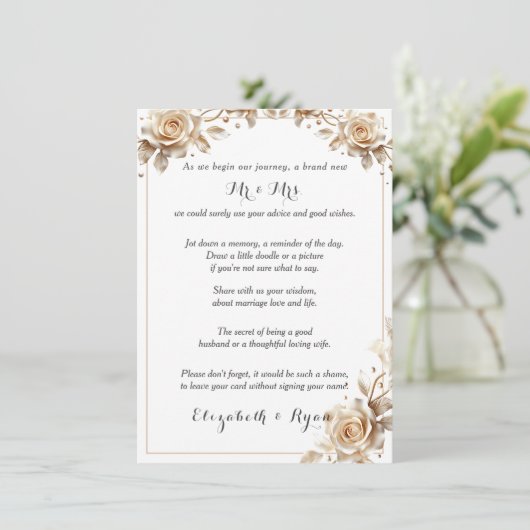 Bruiloft advies Goede wensen Suiker Snoep Rozen (Staand voorkant)