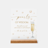 Bruiloft advies Parels en Prosecco Bruidsbad  Acryl Bord (Voorkant)