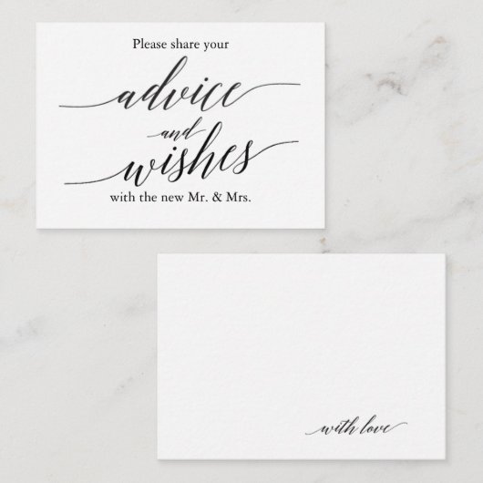 Bruiloft Advies & Well Wensen Kaart (Voorkant / Achterkant)