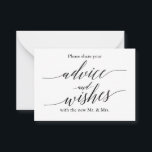 Bruiloft Advies & Well Wensen Kaart<br><div class="desc">Schattige advies kaarten met een ongevoerd achterkant voor gasten om te schrijven en aan te melden</div>