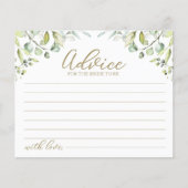 Bruiloft advieskaarten met groen en eucalyptus (Voorkant)
