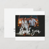 Bruiloft Afbeelding Chic modern handschrift vierka Bedankkaart (Voorkant / Achterkant)