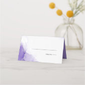 Bruiloft | Amethyst Paarse Script Silver Plaatskaartje (Voorkant)