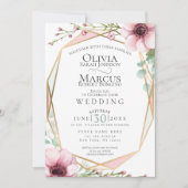 Bruiloft | Anemone Flowers en Foliage Kaart (Voorkant)