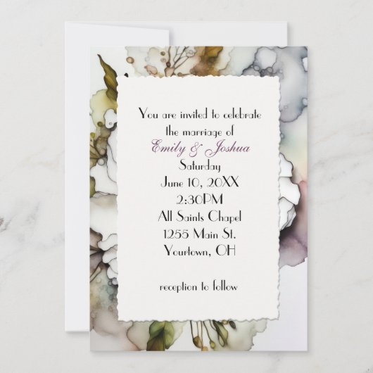 Bruiloft anjer alcoholinkt Abstract Kaart (Voorkant)