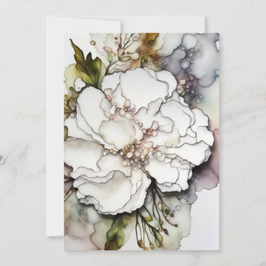 Bruiloft anjer alcoholinkt Abstract Kaart (Achterkant)