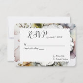 Bruiloft anjer in alcohol inkt ontwerp RSVP kaartje (Voorkant)
